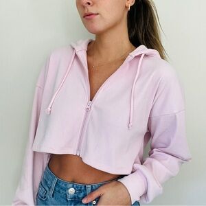 Wild Fable Soft Pink Cropped Hoodie